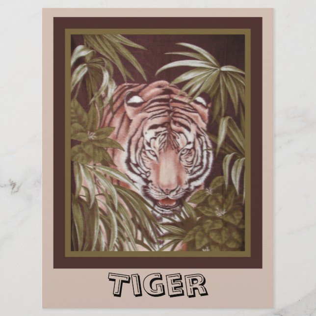 Lámina Papel de cuaderno de tigres (Anverso)