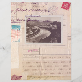 Lámina Papel de cuaderno de viajes de casco antiguo con p