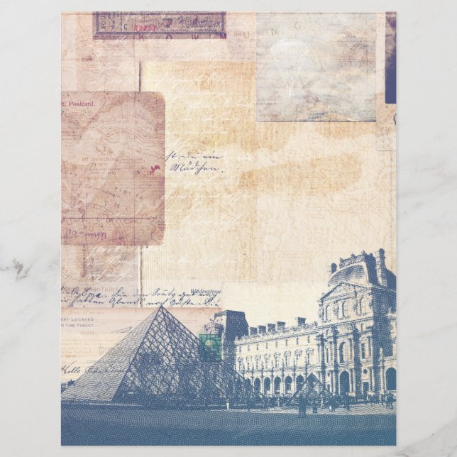 Lámina Papel de cuaderno de viajes en pirámide de época c (Anverso)