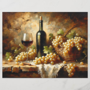 Lámina Papel de cuaderno de vida de uvas de vino de bodeg