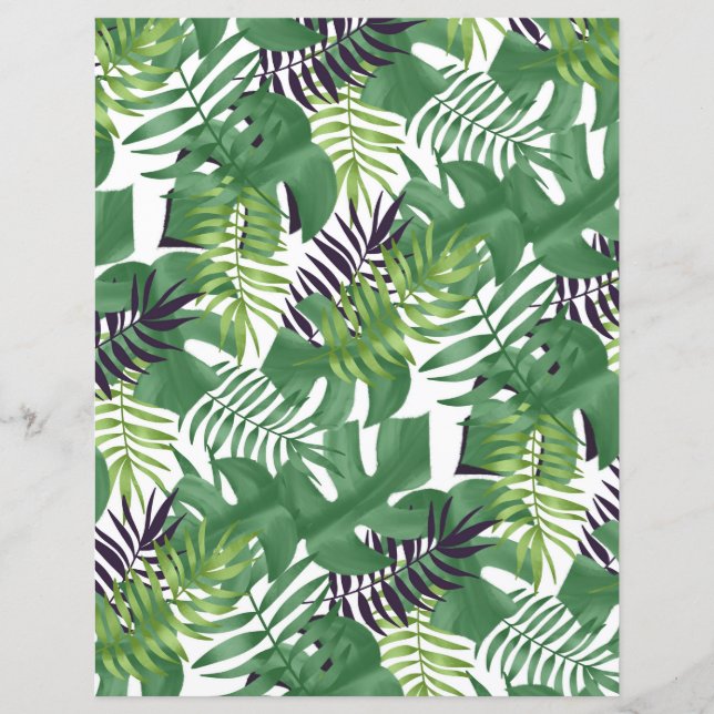 Lámina Papel de cuaderno del patrón de la jungla verde tr (Anverso)