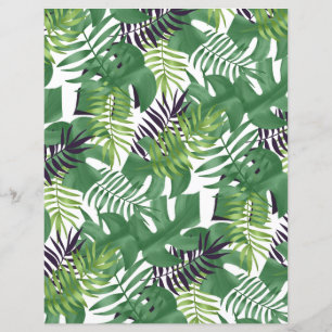 Lámina Papel de cuaderno del patrón de la jungla verde tr