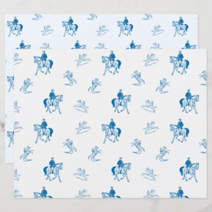 Lámina Papel de cuaderno ecuestre vintage