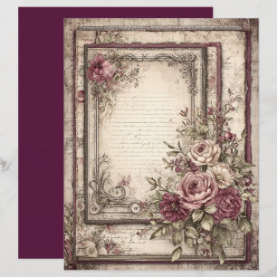 Lámina Papel de cuaderno gráfico de victorianos y encajes