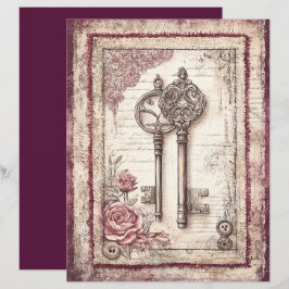 Lámina Papel de cuaderno gráfico de victorianos y encajes