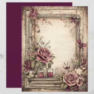 Lámina Papel de cuaderno gráfico de victorianos y encajes