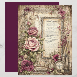 Lámina Papel de cuaderno gráfico de victorianos y encajes