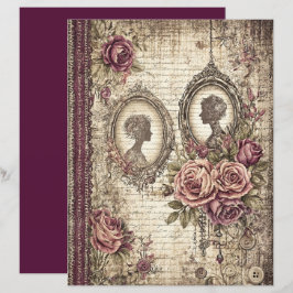 Lámina Papel de cuaderno gráfico de victorianos y encajes