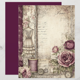 Lámina Papel de cuaderno gráfico de victorianos y encajes