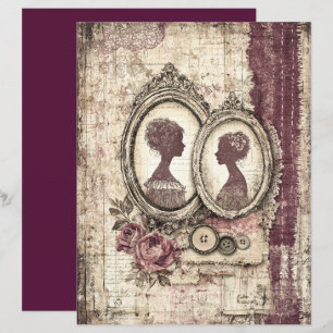 Lámina Papel de cuaderno gráfico de victorianos y encajes