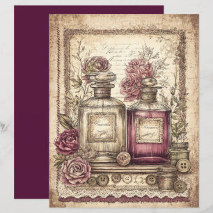 Lámina Papel de cuaderno gráfico de victorianos y encajes