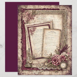 Lámina Papel de cuaderno gráfico de victorianos y encajes