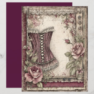 Lámina Papel de cuaderno gráfico de victorianos y encajes