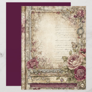 Lámina Papel de cuaderno gráfico de victorianos y encajes
