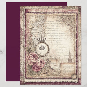 Lámina Papel de cuaderno gráfico de victorianos y encajes