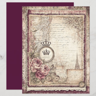 Lámina Papel de cuaderno gráfico de victorianos y encajes