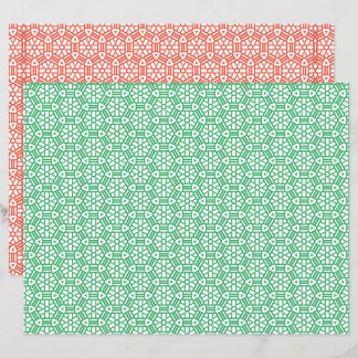 Lámina Papel de cuaderno - Hexagón y barras en 2 colores