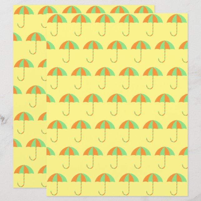 Lámina Papel de cuaderno infantil verde y Naranja (Anverso / Reverso)