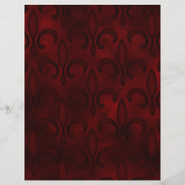 Lámina Papel de cuaderno oscuro rojo Fleur de Lis