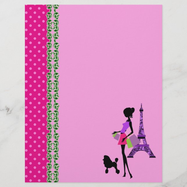 Lámina Papel de cuaderno temático de la Torre Eiffel de P (Anverso)