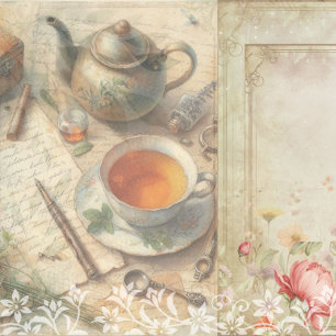 Lámina Papel de desecho de diario vintage para scrapbook