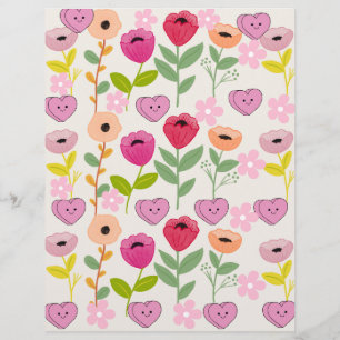 Lámina Papel de desecho de flores de color de agua digita