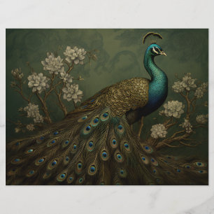 Lámina Papel de diario de cuadernillo de pavo real