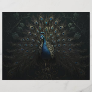 Lámina Papel de diario de cuadernillo de pavo real