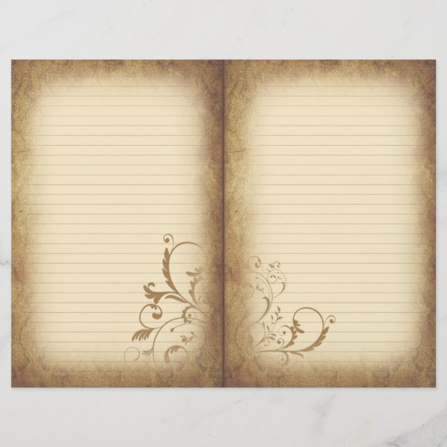 Lámina Papel de diario de edad floreciente al estilo vict (Anverso)