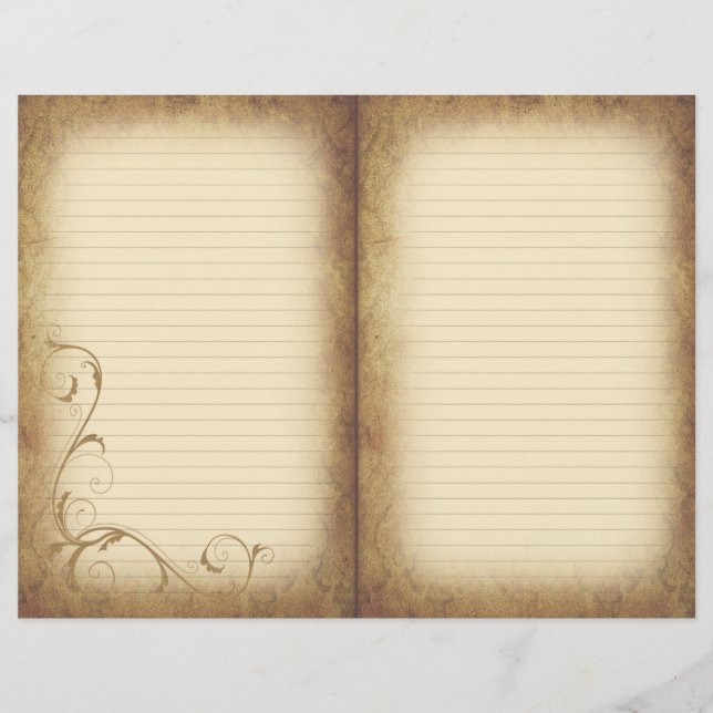 Lámina Papel de diario victoriano de edad avanzada (Anverso)