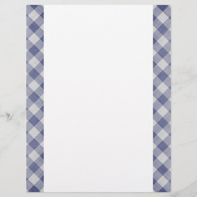 Lámina Papel de dos caras de Blue Gingham (Anverso)
