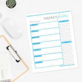 Lámina Papel de edición semanal de Planner | Azul bebé