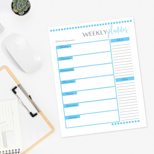Lámina Papel de edición semanal de Planner | Azul bebé (Subido por el creador)