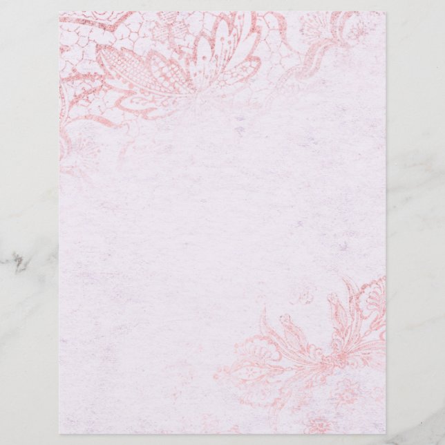Lámina Papel de efecto Rosa rosa y Relieve metalizado (Anverso)