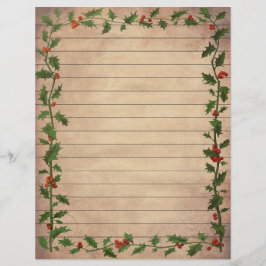 Lámina Papel de escritura con tema de Navidad vintage ray