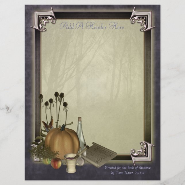 Lámina Papel de escritura de brujas natural (Anverso)