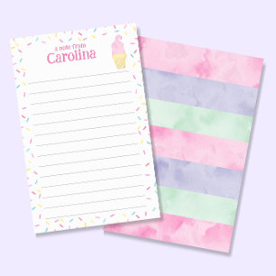 Lámina Papel de escritura de carta en lino de helado de c