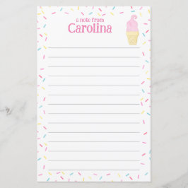 Lámina Papel de escritura de carta en lino de helado de c