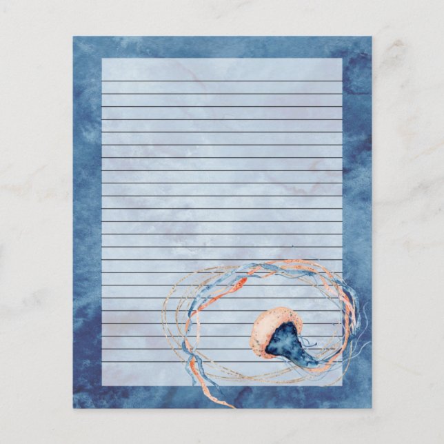 Lámina Papel de escritura de la letra en línea de acuarel (Anverso)