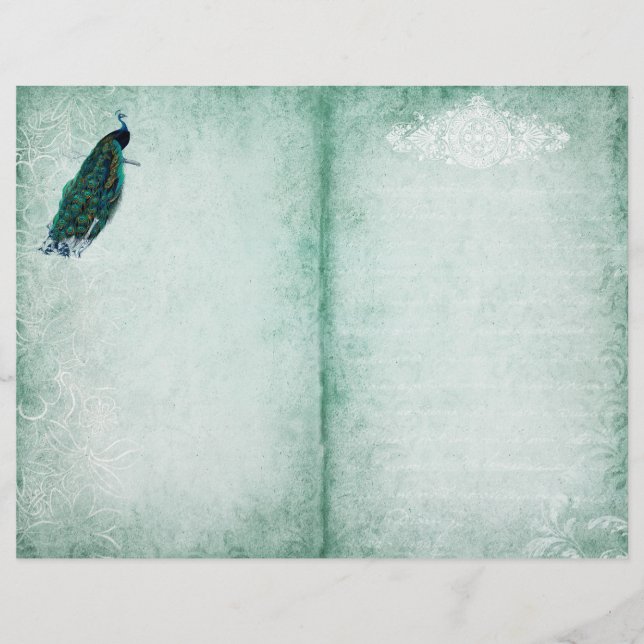 Lámina Papel de escritura de pavo real (Anverso)