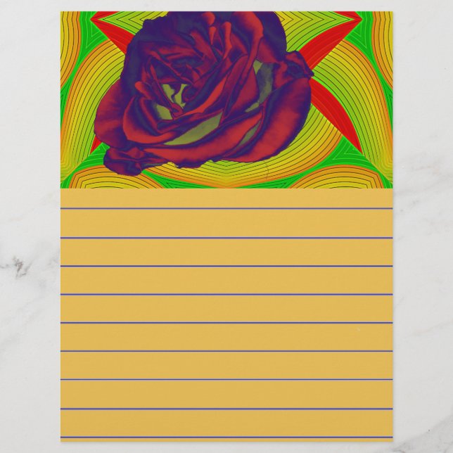 Lámina Papel de escritura de rosa roja (Anverso)