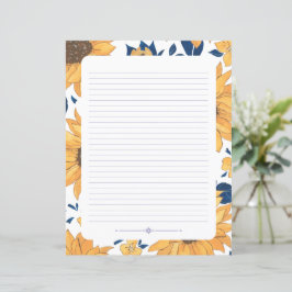 Lámina Papel de escritura en línea - girasoles