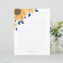 Papel de escritura en línea - girasoles