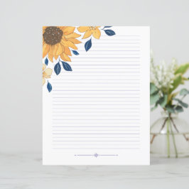 Lámina Papel de escritura en línea - girasoles