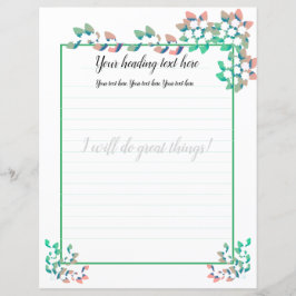 Lámina Papel de escritura floral de jazmín blanco