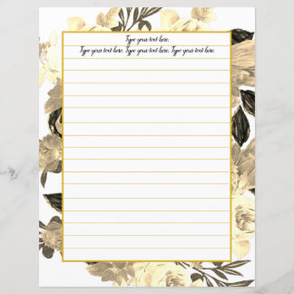 Lámina Papel de escritura floral de la Magnolia dorada