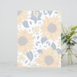 Lámina Papel de escritura floral - diseño lavado con gira