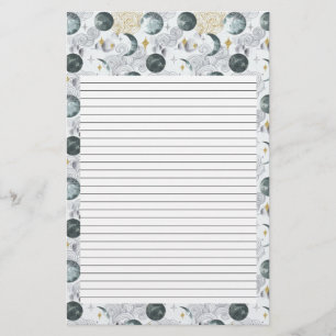 Lámina Papel de escritura lunar Papelería mística