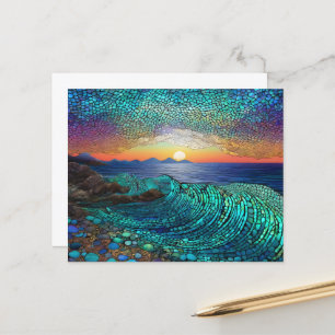Lámina Papel de espejismo de Seascape Aqua