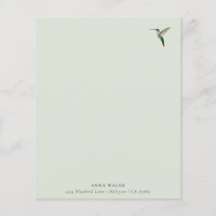 Lámina Papel de estacionamiento del colibrí verde persona